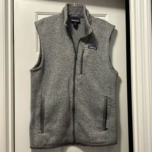 Patagonia zip sweater vest-heathered grey